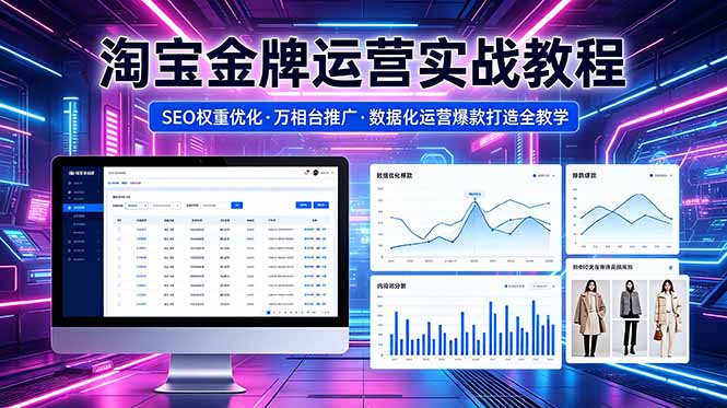 2026 淘宝金牌运营实战教程，SEO权重优化万相台推广，数据化运营爆款打造全教学-大象聊项目