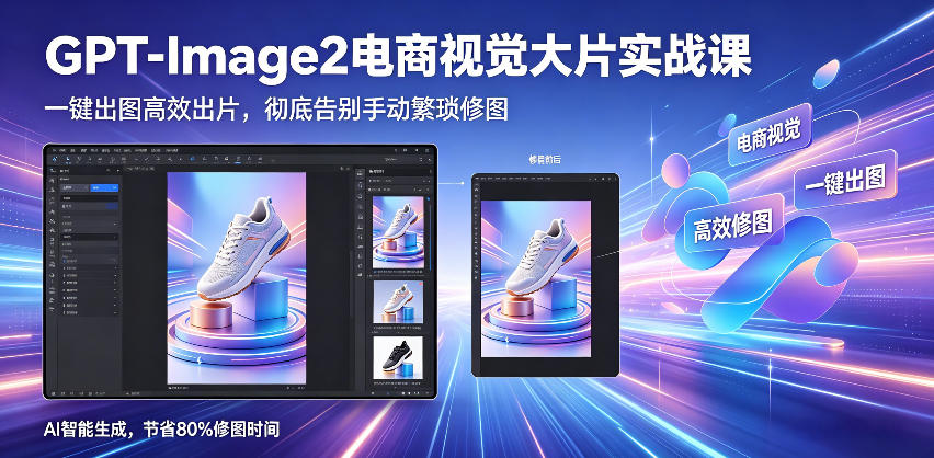 GPT-Image2电商视觉大片实战课，一键出图高效出片，彻底告别手动繁琐修图-大象聊项目
