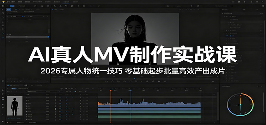AI真人MV制作实战课：2026专属人物统一技巧，零基础起步批量高效产出成片-大象聊项目