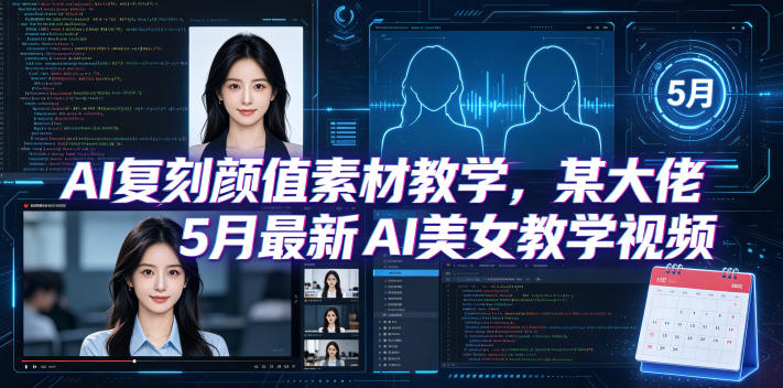 AI复刻颜值素材教学，某大佬5月最新AI美女教学视频，内含4月好物复刻教学-大象聊项目
