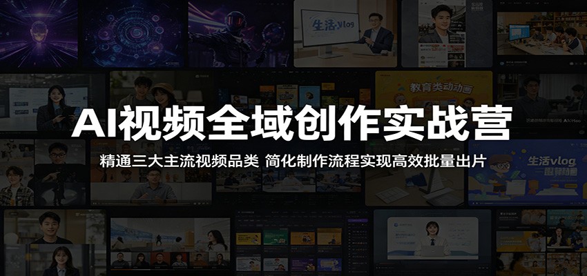 AI视频全域创作实战营：精通三大主流视频品类，简化制作流程实现高效批量出片-大象聊项目