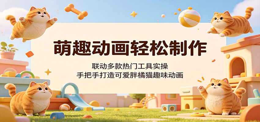萌趣动画轻松制作，联动多款热门工具实操，手把手打造可爱胖橘猫趣味动画-大象聊项目