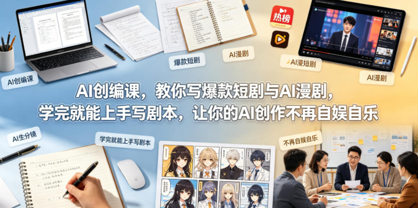 AI创编课，教你写爆款短剧与AI漫剧，学完就能上手写剧本，让你的AI创作不再自娱自乐(更新0521)-大象聊项目