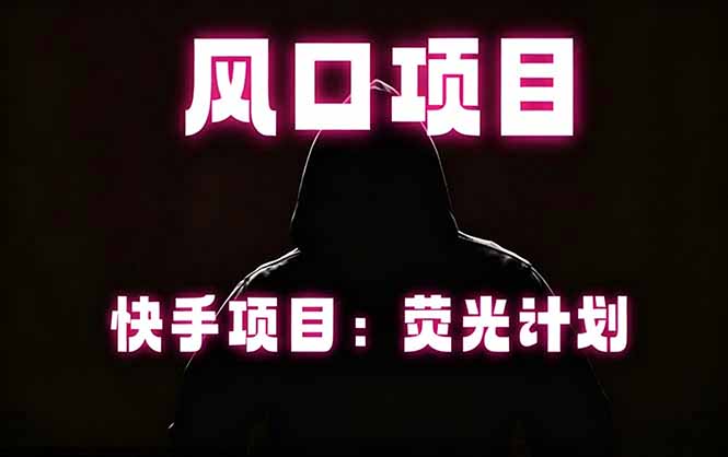快手风口项目，荧光计划托管，长期稳定，适合批量做-大象聊项目