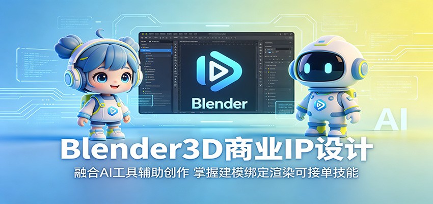 Blender3D商业IP设计：融合AI工具辅助创作，掌握建模绑定渲染可接单技能-大象聊项目