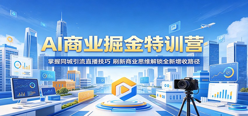 AI商业掘金特训营：掌握同城引流直播技巧，刷新商业思维解锁全新增收路径-大象聊项目
