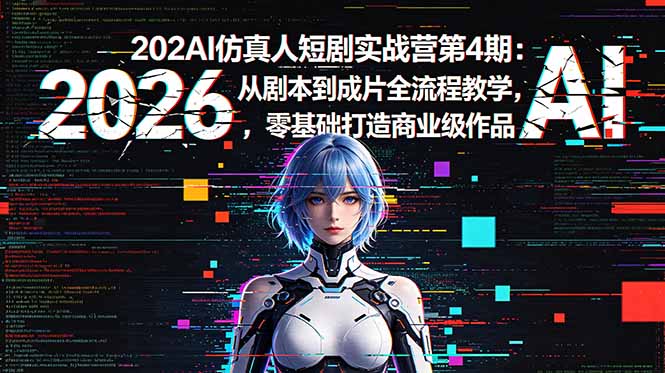 2026AI仿真人短剧实战营第4期：从剧本到成片全流程教学，零基础打造商业级作品-大象聊项目