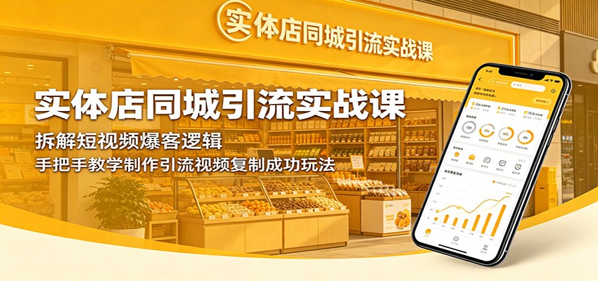实体店同城引流实战课：拆解短视频爆客逻辑，手把手教学制作引流视频复制成功玩法-大象聊项目