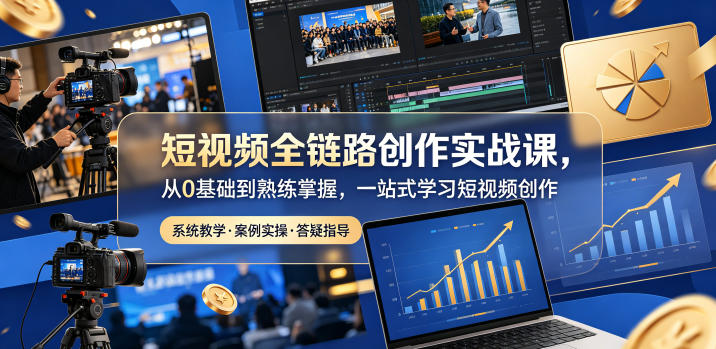 短视频全链路创作实战课，从0基础到熟练掌握，一站式学习短视频创作-大象聊项目
