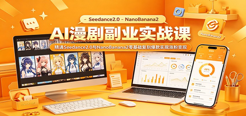 AI漫剧副业实战课：精通Seedance2.0与NanoBanana2零基础复刻爆款实现涨粉变现-大象聊项目