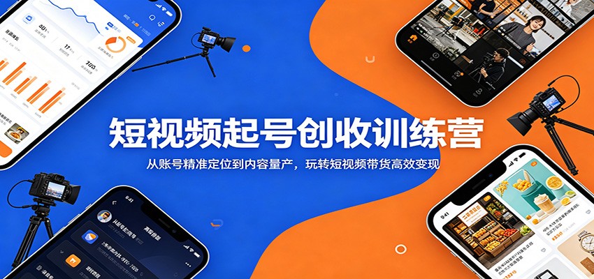 短视频起号创收训练营：从账号精准定位到内容量产，玩转短视频带货高效变现-大象聊项目