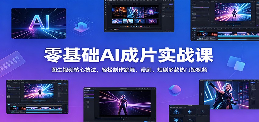 零基础AI成片实战课：图生视频核心技法，轻松制作跳舞、漫剧、短剧多款热门短视频-大象聊项目