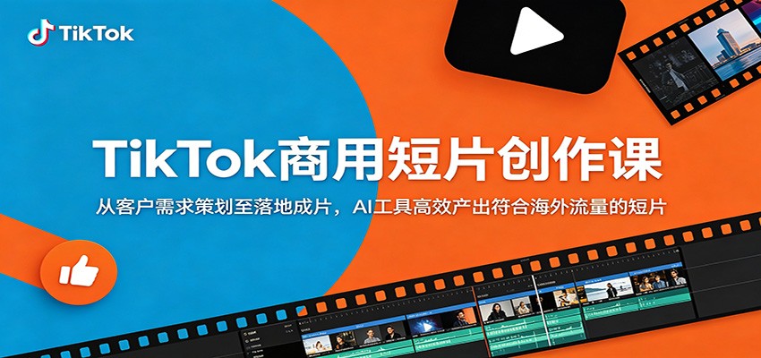 TikTok商用短片创作课：从客户需求策划至落地成片，AI工具高效产出符合海外流量的短片-大象聊项目