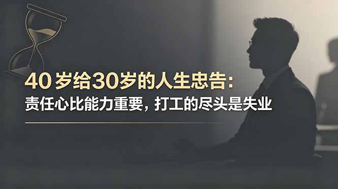 付费文章：40岁给30岁的人生忠告：责任心比能力重要，打工的尽头是失业-大象聊项目