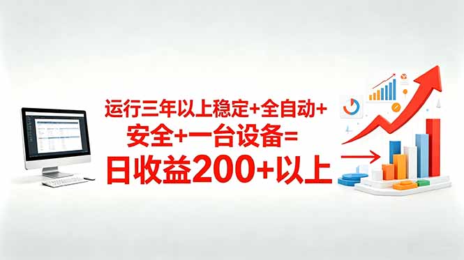 三年以上稳定+全自动+安全+一台设备=日收益200+-大象聊项目