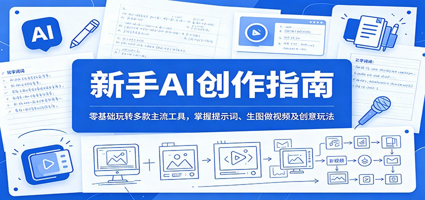 新手AI创作指南：零基础玩转多款主流工具，掌握提示词、生图做视频及创意玩法-大象聊项目