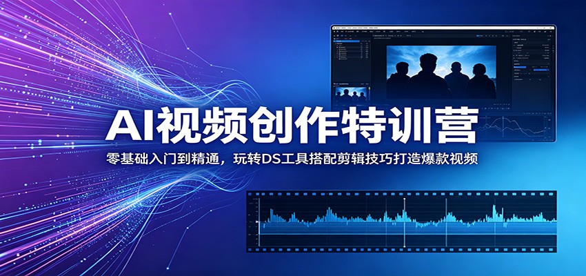 AI视频创作特训营：零基础入门到精通，玩转DS工具搭配剪辑技巧打造爆款视频-大象聊项目