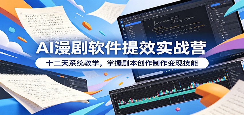 AI漫剧软件提效实战营：十二天系统教学，掌握剧本创作制作变现技能-大象聊项目