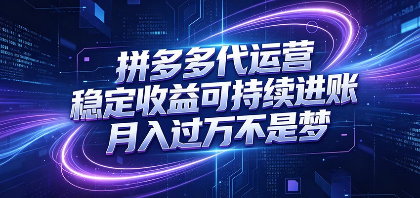 拼多多代运营，小白也能轻松月入过万，真实运营数据可查，全托管代运营-大象聊项目