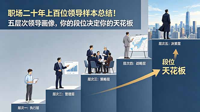 付费文章：职场二十年上百位领导样本总结！五层次领导画像，你的段位决定你的天花板-大象聊项目