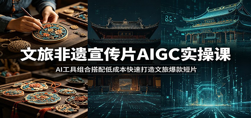 文旅非遗宣传片AIGC实操课：AI工具组合搭配低成本快速打造文旅爆款短片-大象聊项目