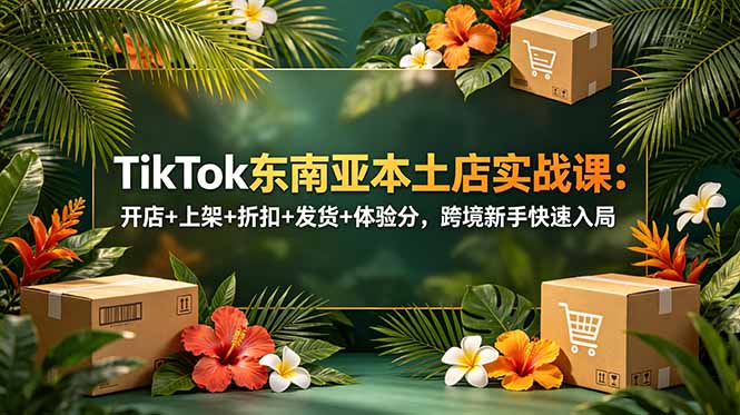 TikTok东南亚本土店实战课：开店+上架+折扣+发货+体验分，跨境新手快速入局-大象聊项目