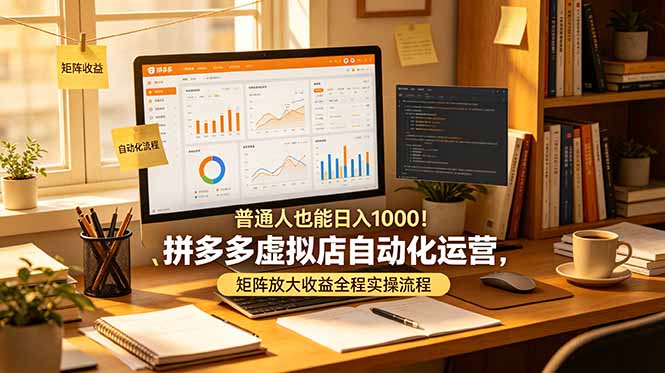 普通人也能日入 1000！拼多多虚拟店自动化运营，矩阵放大收益全程实操流程-大象聊项目