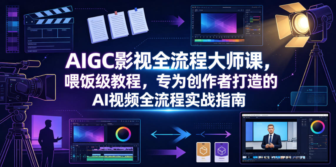 AIGC影视全流程大师课，喂饭级教程，专为创作者打造的AI视频全流程实战指南-大象聊项目