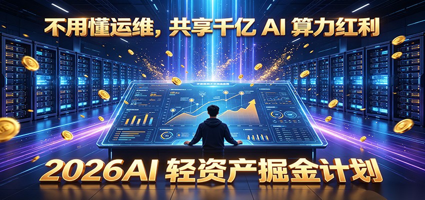 不用懂运维，共享千亿 AI 算力红利，2026AI 轻资产掘金计划-大象聊项目