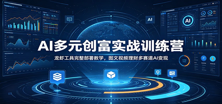 AI多元创富实战训练营：龙虾工具完整部署教学，图文视频理财多赛道AI变现-大象聊项目