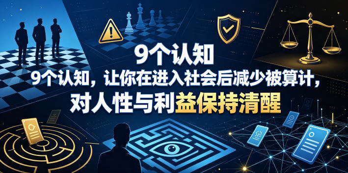 付费文章：9个认知，让你在进入社会后减少被算计，对人性与利益保持清醒-大象聊项目
