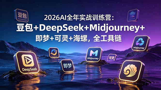 2026AI全年实战训练营：豆包+DeepSeek+Midjourney+即梦+可灵+海螺，全工具链-大象聊项目