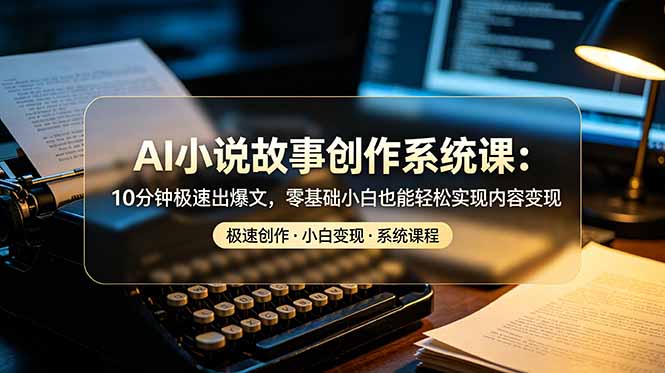 AI小说故事创作系统课：10分钟极速出爆文，零基础小白也能轻松实现内容变现-大象聊项目