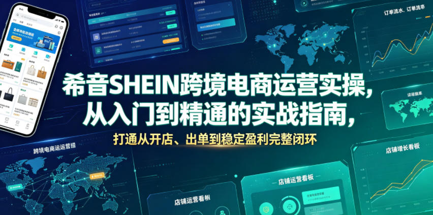 希音SHEIN跨境电商运营实操，从入门到精通的实战指南，打通从开店、出单到稳定盈利完整闭环-大象聊项目