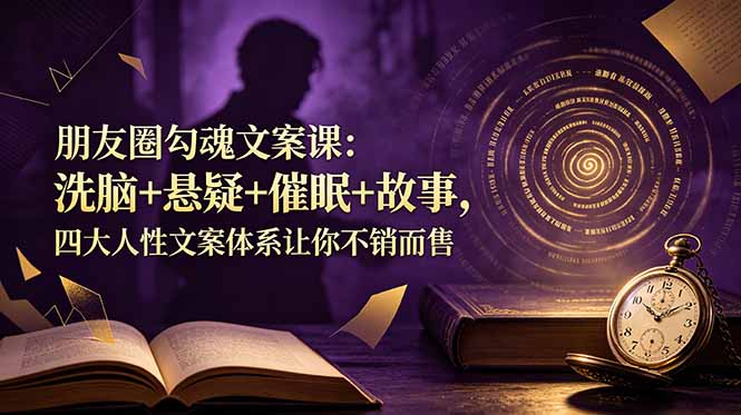 朋友圈勾魂文案课：洗脑+悬疑+催眠+故事，四大人性文案体系让你不销而售-大象聊项目