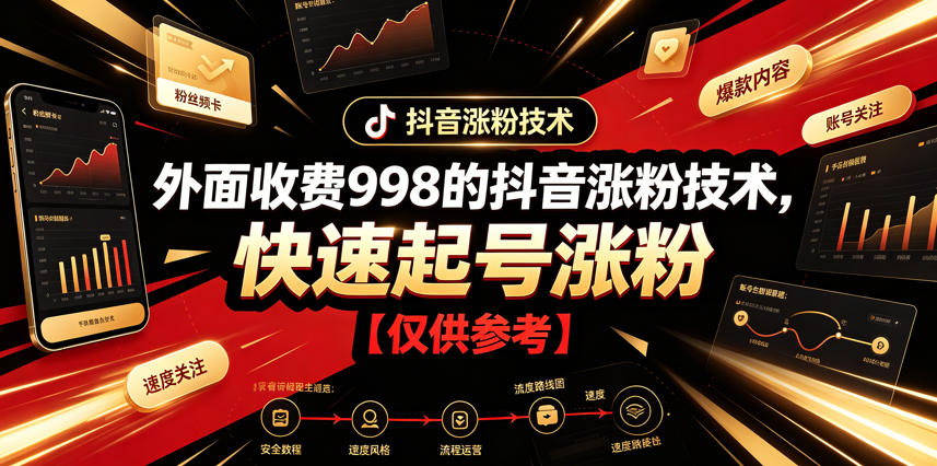 外面收费998的抖音涨粉技术，快速起号涨粉【仅供参考】-大象聊项目