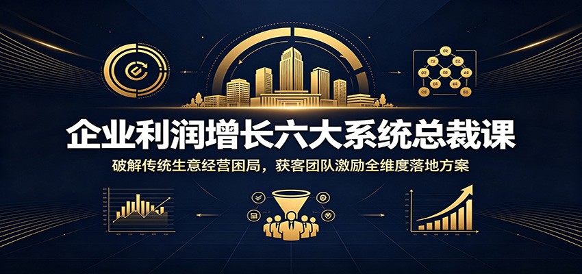 企业利润增长六大系统总裁课：破解传统生意经营困局，获客团队激励全维度落地方案-大象聊项目