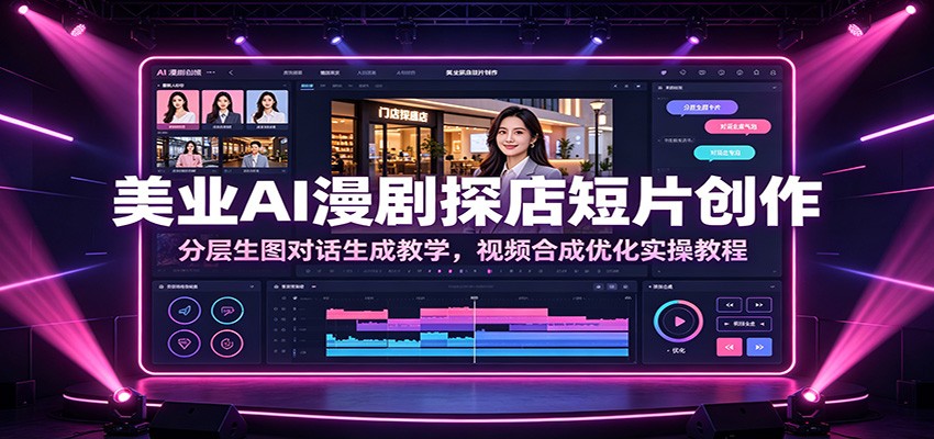 美业AI漫剧探店短片创作：分层生图对话生成教学，视频合成优化实操教程-大象聊项目