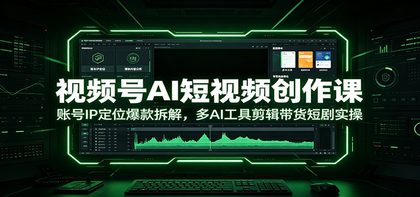 视频号AI短视频创作课：账号IP定位爆款拆解，多AI工具剪辑带货短剧实操-大象聊项目