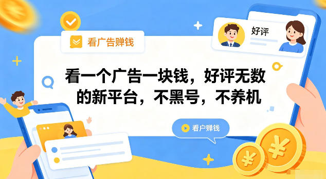 看一个广告一块钱，好评无数的新平台，不黑号，不养机【揭秘】-大象聊项目