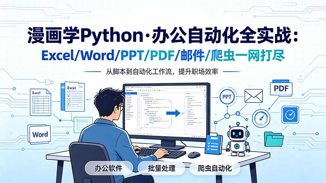 漫画学Python·办公自动化全实战：Excel/Word/PPT/PDF/邮件/爬虫一网打尽-大象聊项目