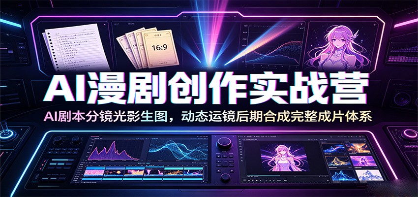 AI漫剧创作实战营：AI剧本分镜光影生图，动态运镜后期合成完整成片体系-大象聊项目