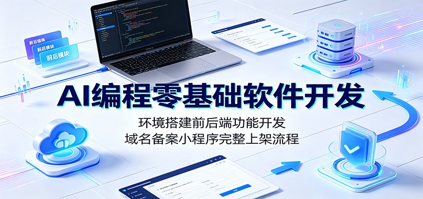 AI编程零基础软件开发：环境搭建前后端功能开发，域名备案小程序完整上架流程-大象聊项目