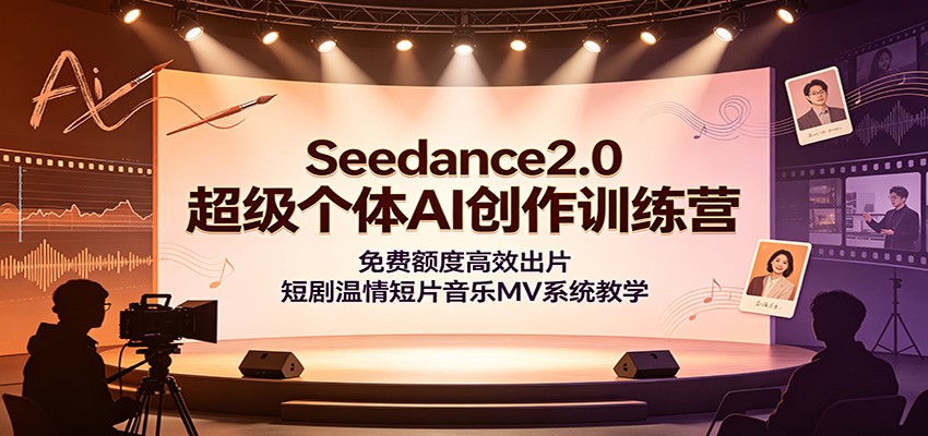 Seedance2.0超级个体AI创作训练营：免费额度高效出片，短剧温情短片音乐MV系统教学-大象聊项目