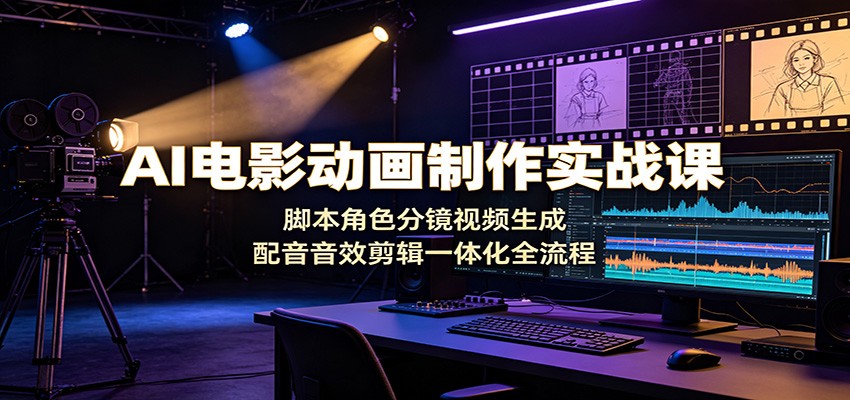 AI电影动画制作实战课：脚本角色分镜视频生成，配音音效剪辑一体化全流程-大象聊项目