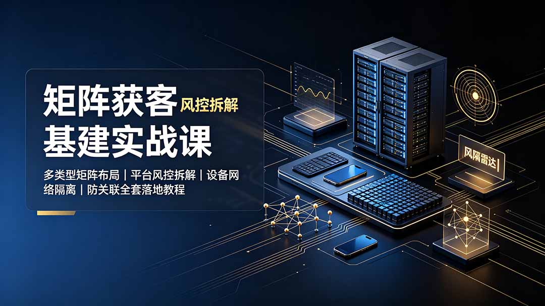 矩阵获客基建实战课：多类型矩阵布局｜平台风控拆解｜设备网络隔离｜防关联全套落地教程-大象聊项目