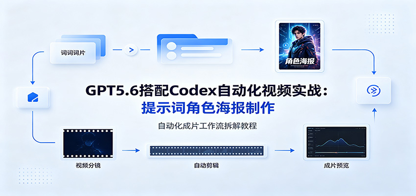 GPT5.6搭配Codex自动化视频实战：提示词角色海报制作，自动化成片工作流拆解教程-大象聊项目