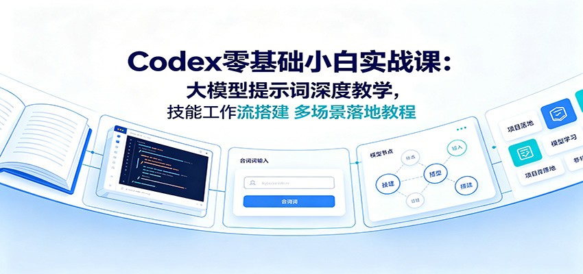 Codex零基础小白实战课：大模型提示词深度教学，技能工作流搭建多场景落地教程-大象聊项目