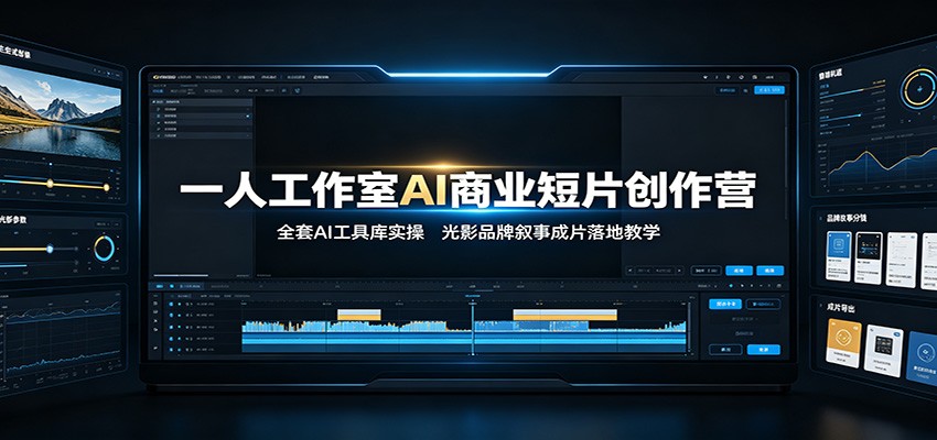 一人工作室AI商业短片创作营：全套AI工具库实操，光影品牌叙事成片落地教学-大象聊项目