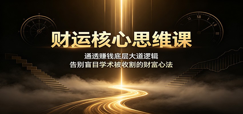 财运核心思维课：通透赚钱底层大道逻辑，告别盲目学术被收割的财富心法-大象聊项目